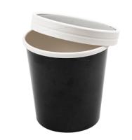 Tarrina de Cartón Negro y Blanco para Bebidas Frías o Calientes - Pack de 25 Unidades - Almacenamiento y Accesorios de Cocina - Termos y Contenedores Térmicos - details 0