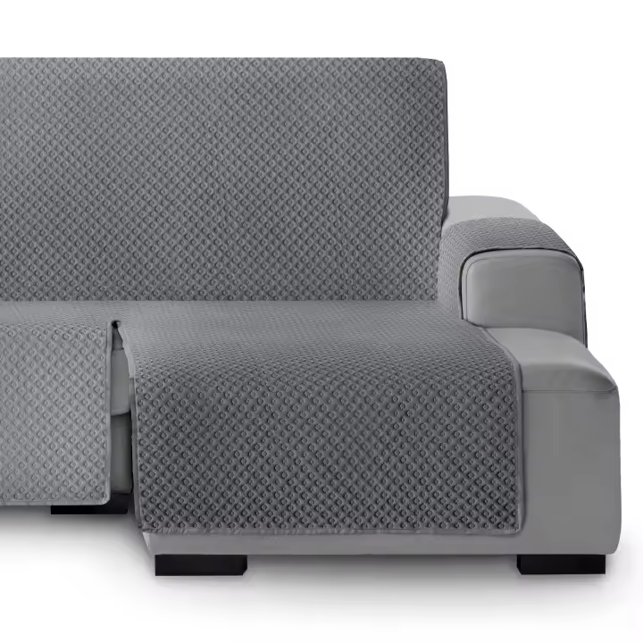 Vipalia - Funda Cubre sofa chaise longue. Funda de sofa Chaise longue acolchado brazo corto o largo. Protector antimanchas ajustable. Modelo Círculos - 1