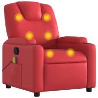 vidaXL Sillón de masaje reclinable cuero sintético Negro, Crema, Marrón Sillon Dormitorio Sillon Comodos Silla Relax Sillón Sofá - details 1