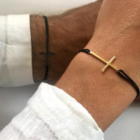 Pulsera De Cuerda Simple Con Cruz De Acero 30mm Protección Dual Hombre Mujer Diseño Unisex Regalo Nuevo 2024 De Go2boho - details 2
