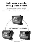 LED Digital Projection Alarm Clock 180° Rotation USB Electronic Ceiling Projector Alarm Clock For Bedroom Bedside Desktop Clock - details 3
