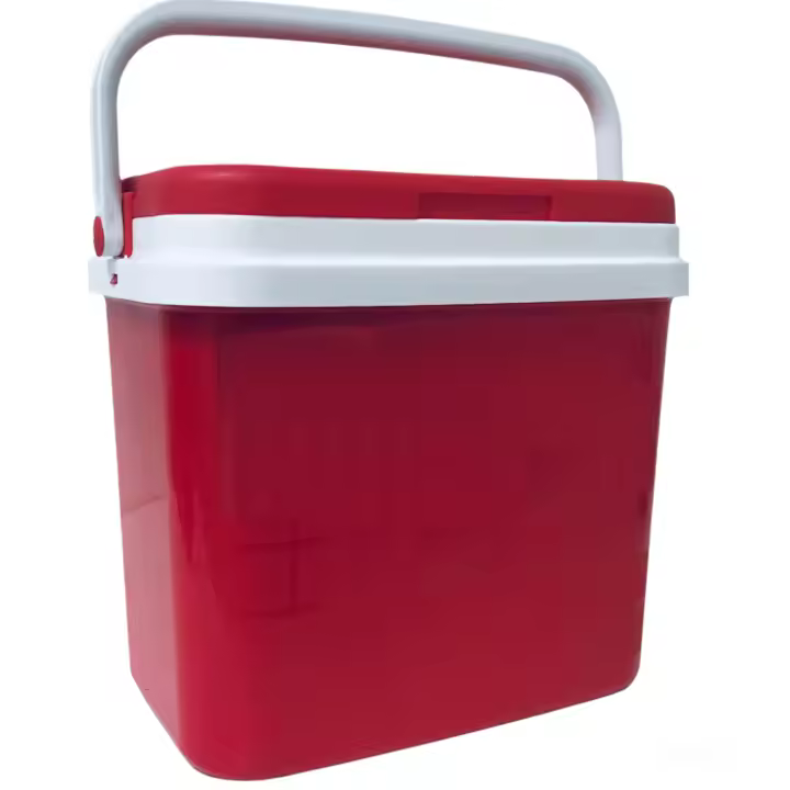 KROWN - Nevera Portátil Térmica, Rojo y Blanco, Polipropileno, Ideal Para Actividades al Aire Libre, Camping en el Jardín, Barbacoas, Picnic, Playa. Capacidad - 1