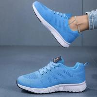 Zapatillas De Mujer Casual Verano Transpirables De Malla Plataforma Al Aire Libre Zapatillas Deportivas Con Cordones Para Caminar Y Correr - details 7