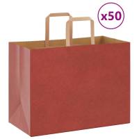 vidaXL Bolsas de papel kraft con asas 50 uds 32x17x25 cm en color Rosa/Marrón/Amarillo y más - details 3