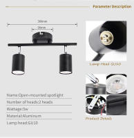 Lámpara De Techo LED Ajustable Para Sala De Estar Dormitorio Y Cocina Decoración Negra Con 2/3/4 Cabezas Rotativas Diseño De Iluminación Spot - details 1