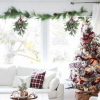 Falsas Ramas De Mistletoe Artificiales Con Efecto De Niebla Decoración Festiva Para El Hogar Y Navidad Ramas Duraderas De Flores Artificiales Para Uso Interior En Invierno - details 2