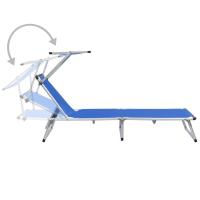 vidaXL Tumbona plegable con techo aluminio y textileno Azul, Negro, Rojo Sillas de Exterior Ideal para jardín, playa, piscina, terraza Tumbona Piscina Tumbonas Playa Tumbonas Jardín Exterior - details 4