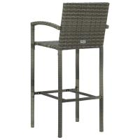 vidaXL Conjunto de bar para jardín 3 piezas ratán sintético gris - details 6