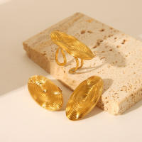 Encanto Pendientes de tuerca ovalados geométricos con rosca, perlas de imitación, acero inoxidable chapado en oro, elegantes y encantadores, regalos de joyería para mujer - details 3