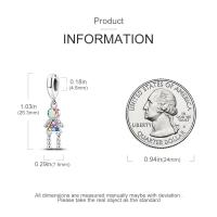 Encantos De Pareja De Niño Y Niña Platinados Con Circonia Para Pulsera O Collar Joyería Para Mujer Pendiente Clásico De Moda Vintage Romántico - details 156