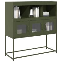 vidaXL Aparador de acero laminado en frío 100,5x39x107 cm en color Blanco/Negro/Antracita y más - details 4