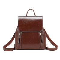 Mochila De Cuero Genuino Para Mujer Bolsa De Hombro Cruzada Estilo Escolar Con Capacidad Para Portátil Bolsas Mensajeras - details 4
