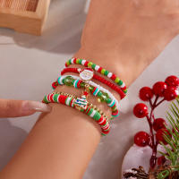 Juego De Pulseras Navideñas Coloridas Con Pendientes De Navidad Y Hombre De Santa Claus Y Nieve Para Fiesta De Año Nuevo Joyería Unisex - details 5