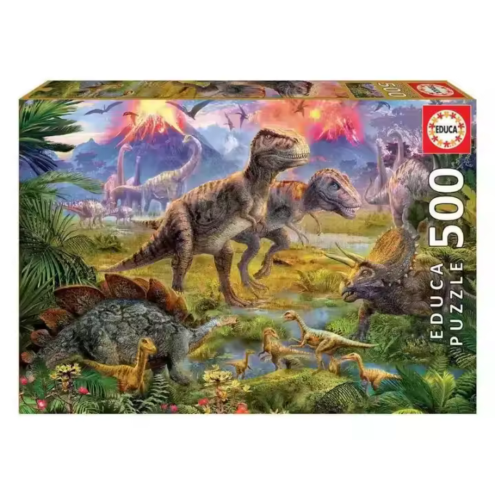 Puzzle Adultos 500 Piezas Encuentro de Dinosaurios Educa 15969 - 1