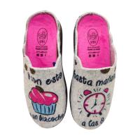Zapatillas de casa mujer  cómodas, flexibles, ligeras  Marca Flossy gran confort , con plantilla extraíble y suela perfumada , antideslizante , fabricadas en España ,material de fieltro y con esto y un bizcocho hasta mañana alas 8. - details 1
