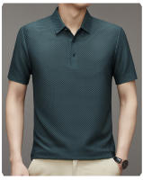 Camiseta De Verano De Seda Helada Con Manga Corta Absorbente De Sudor Color Sólido Top Ligero Con Cuello Redondo Gran Tamaño - details 20