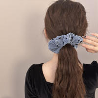 Nuevas Horquillas De Cabello Con Puntos Para Mujer Tamaño Grande Impresión Estilo Negro Gris Accesorio De Cabello Elástico Decorativo - details 2