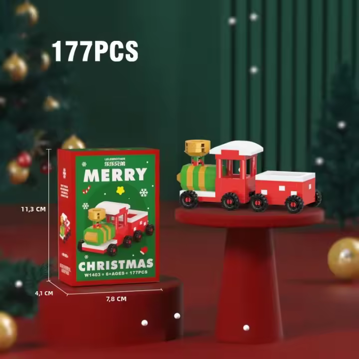 Mini Bloques De Construcción Santa Claus Modelo De Navidad Bloques Micro Decoración De Pudín De Nieve Regalo Para Niños Juguete De Puzzle De Artesanía - 1