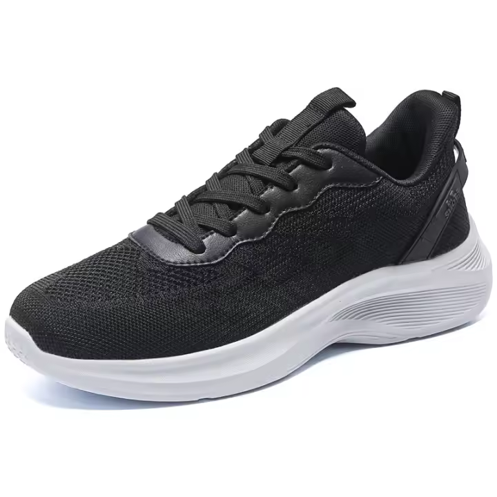Nuevos, negros, de Suela Blanda, transpirables, de Malla Voladora, de Tacón Bajo, de moda, casuales, de Malla, Zapatos Deportivos para correr, Zapatos para hombres - 1