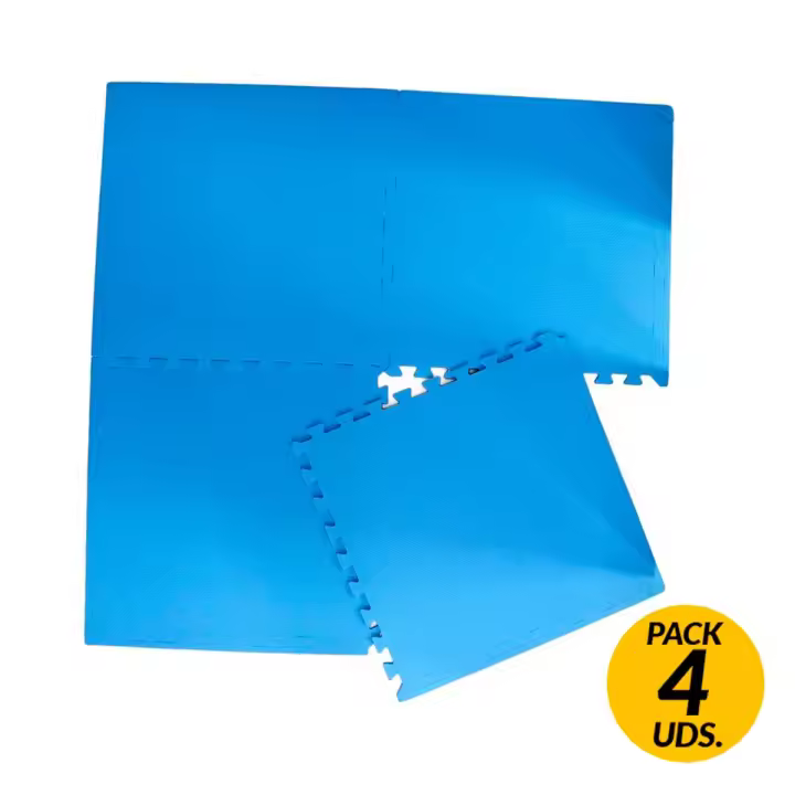 Pack 4 Baldosas Goma Eva Azul 60x60 Cm - Protege Tu Piscina - Yoga y Pilates - Antideslizantes - 1
