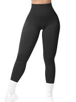 Leggings Ribbed Para Mujer Cintura Alta Sin Costuras Push up Glúteos Yoga Gimnasio Fitness Control Abdominal Running Tights - details 12