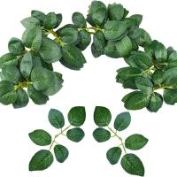100pcs Hojas De Rosa Artificiales Para Navidad Decoración De Hogar Exteriores Protección UV Jardín Muralla Boda Bouquet DIY Regalo Decorativo - details 10