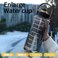 Botella Deportiva De Agua Con Tapa Y Taza Para Exteriores Y Deportes Capacidad Grande De 1.5L/2L/3L Resistente Al Desbordamiento Con Marca De Tiempo En Plástico - details 5