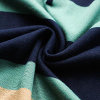 Camisa Polo De Hombre Para Verano 2024 Con Rayas Tejida Cómoda Y Fresca Estilo Casual Moda T-shirt Manga Corta Color Contraste - details 11
