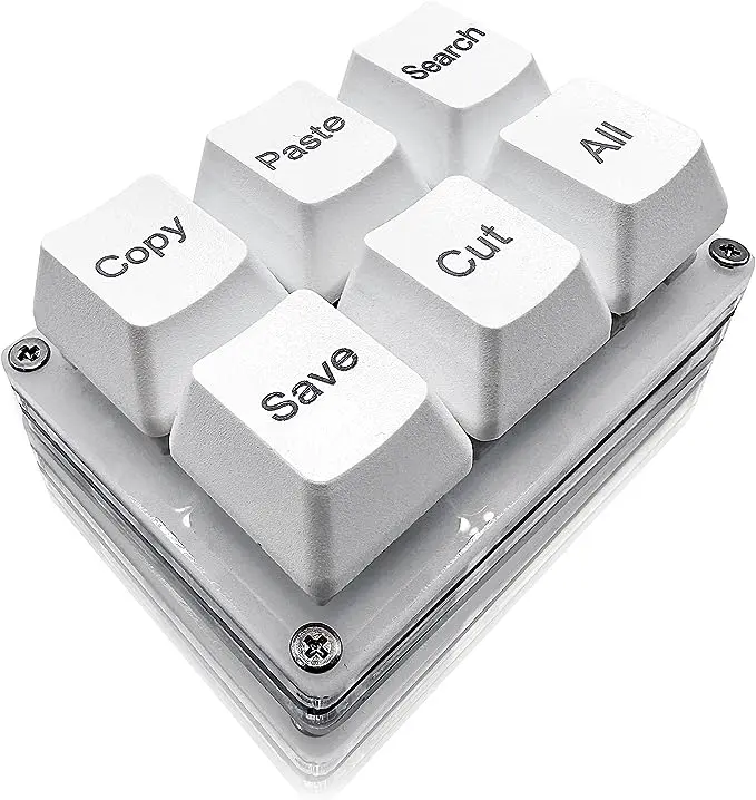Teclado Mecánico De Un Solo Mano Con 6 Teclas De Copia Pegado Búsqueda Y Guardar Para Trabajo Y Juegos Con Macro De Atajos Programables - 1