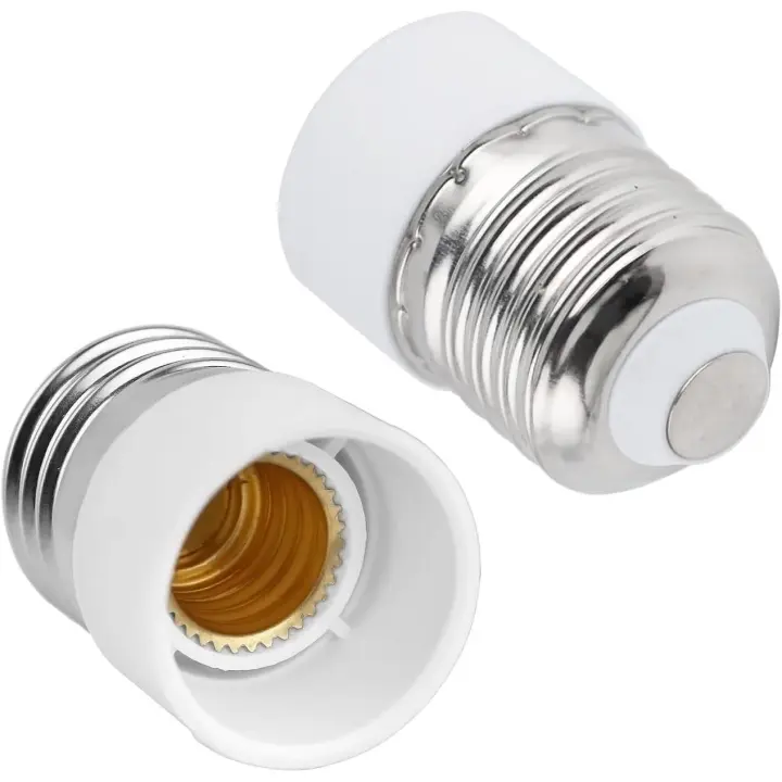E27 a E14 Adaptador Portalámparas, Adaptador Bombilla E27 a E14, Adecuado para Bombillas E14, Bombillas LED, Bombillas Incandescentes, Bombillas Halógenas, Bombillas CFL, Paquete de 2 - 1