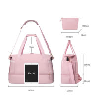 Bolsa Deporte Rosa Mujer Con Carga USB y Compartimento para Zapatos - details 1