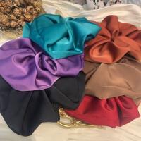 Nuevas Fashion Scrunchies De Seda Para Mujeres Y Niñas Color Sólido Cinta Elástica Para El Cabello Accesorios De Cabello De Tamaño Oversize - details 6