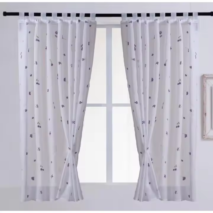 Cortina de cocina con diseño estampados de flores,140x180cm. Poliéster .1 panel - 1