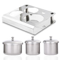 Set De 3 Piezas De Manicura Con Contenedor De Acero Inoxidable Para Líquido Y Polvo Acrílico Tazón Dappen Con Tapa Metálica Y Tazón Desinfectante Para Herramientas De Arte De Uñas - details 3