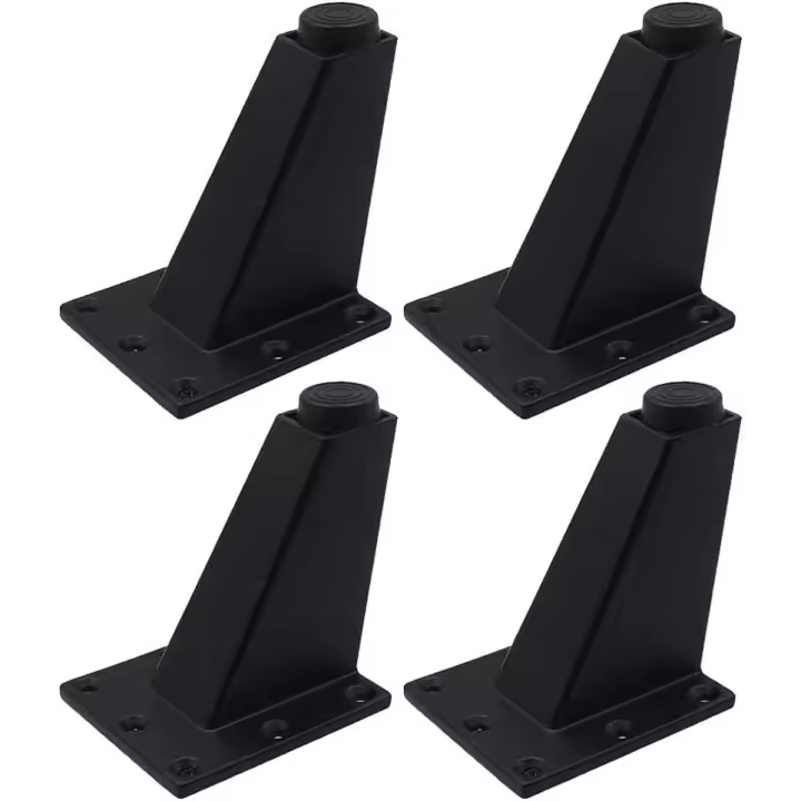 Juego de 4 patas para muebles, patas triangulares ajustables para gabinetes de cocina, patas de aleación de aluminio para muebles, fáciles de instalar, hermosas y modernas, colores blanco y negro opcionales (negro, 8 cm) - 1