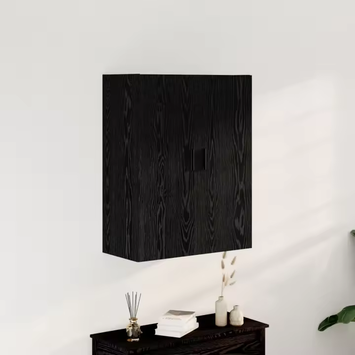 Armario de Pared vidaXL Negro Roble 69,5x34x90 cm Madera Elaborada - 1