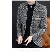 Chaqueta De Moda Para Hombres Estilo Británico Trasnochada Elegante Y Casual Ajustada Con Cuadros Para Bodas Y Trabajo - details 3