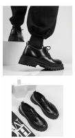 Zapatos De Cuero Para Hombre Estilo Británico Verano/Otoño Con Cordones Casual Plataforma Antideslizante Punta Redonda Zapatillas Hombre - details 3