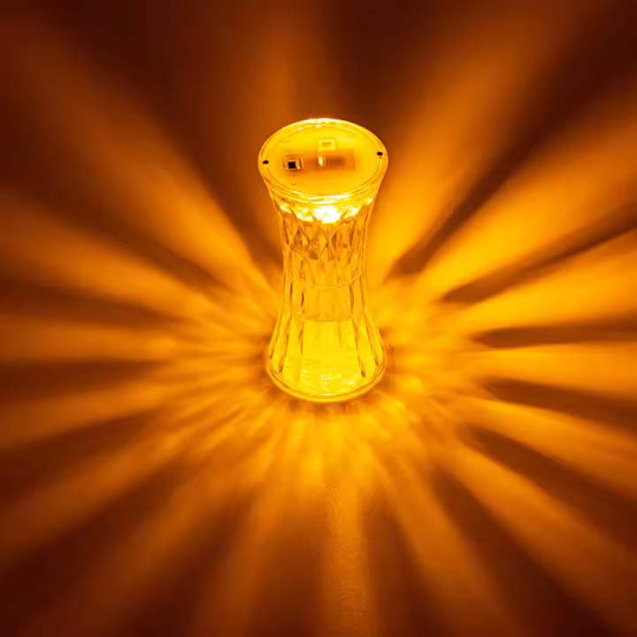Lámpara De Noche LED Cristal Diamante Transparente En Acrílico Para Dormitorio Lámpara De Lectura De Mesa Iluminación De Ambiente - 1