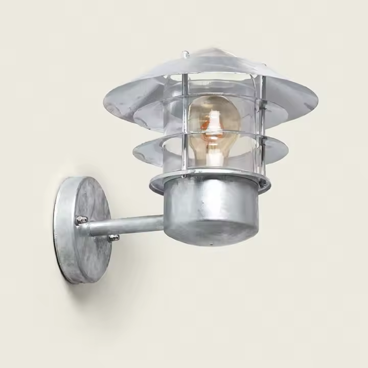 Ledkia Aplique de Pared Exterior Acero Galvanizado Coastal Stage Inferior Plateado - 1