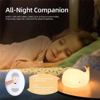 Luz Nocturna USB Recargable De Silicona Con Forma De Ballena Animal 7 Colores Lámpara De Mesa Para Decoración De Habitaciones Regalos Para Niños - details 6