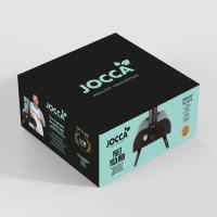 Horno para pizza portátil a pellet Jocca con piedra de 33 cm, termómetro integrado y patas plegables. Apto para pellets y leña. Pizzas listas en 90 segundos. Ideal para exterior, fácil de transportar y montar. Alcanza hasta 450 °C. - details 1
