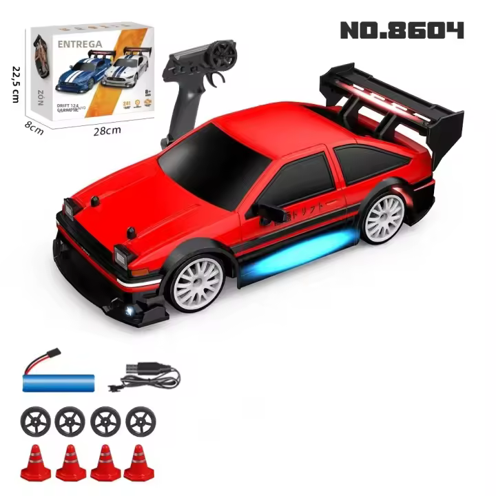 Coche RC De Carreras AE86 1:24 Con Gyro Control Remoto Proporcional RTR Para Niños Y Adultos Juguete De Drift Metal Y Plástico - 1