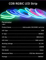 Tira De LED COB RGBIC WS2811 24V 480 Diodos 5M 10M 15M 20M Efecto De Persecución Luces De Cinta Diode Para Decoración De Habitaciones - details 3