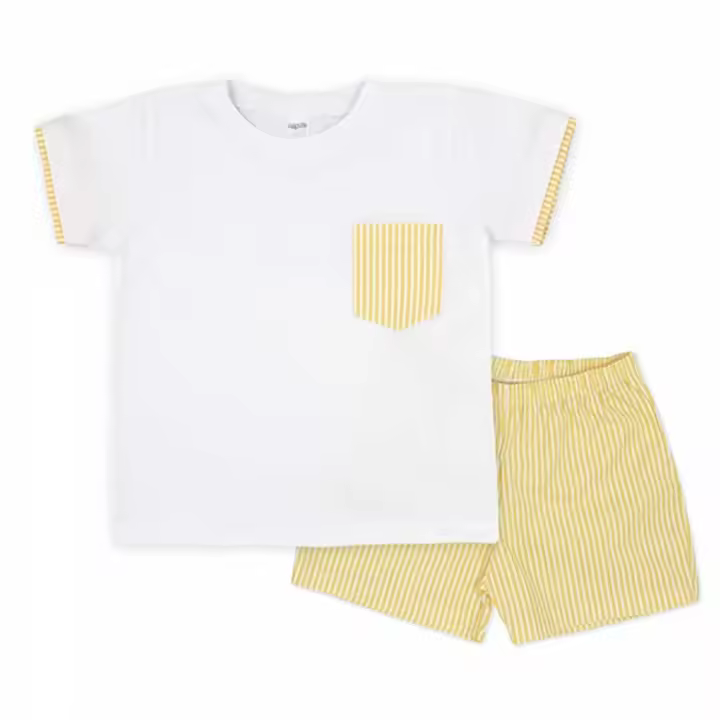 Conjunto camiseta manga corta pantalón amarillo niño Rapife - 1