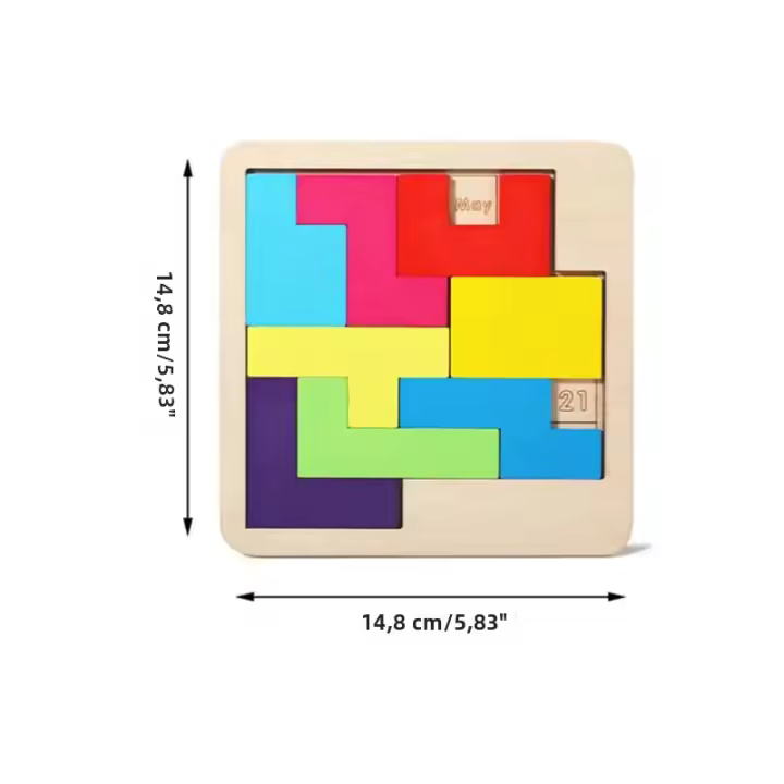 Calendario De Madera Con Puzzle Diario Juego De Rompecabezas Dificil Para Escritorio De Oficina Mostrando La Fecha - 1