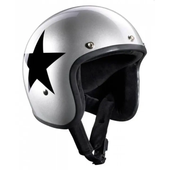Casco MOTO Jet STAR PLATEADO BANDIT Silver Open face Helmet NO HOMOLOGADO STARS - 1