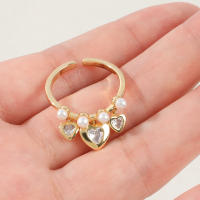 Encanto Anillo de lazo para mujer, estilo elegante, chapado en cobre de 14 quilates, con flor. - details 35