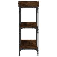 vidaXL Mesa consola con estantes roble ahumado 100x30x80 cm Mesa de sofá Mesa de Entrada para Salón Consola de Entrada Mueble Recibidor Mesita Mesa auxiliar Salon - details 3