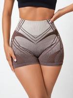 Shorts De Yoga Con Gradiente Para Mujer Cintura Alta Levantamiento De Caderas Y Ajuste Abdominal Deporte Y Fitness Moda Transpirable Y Cómoda - details 7